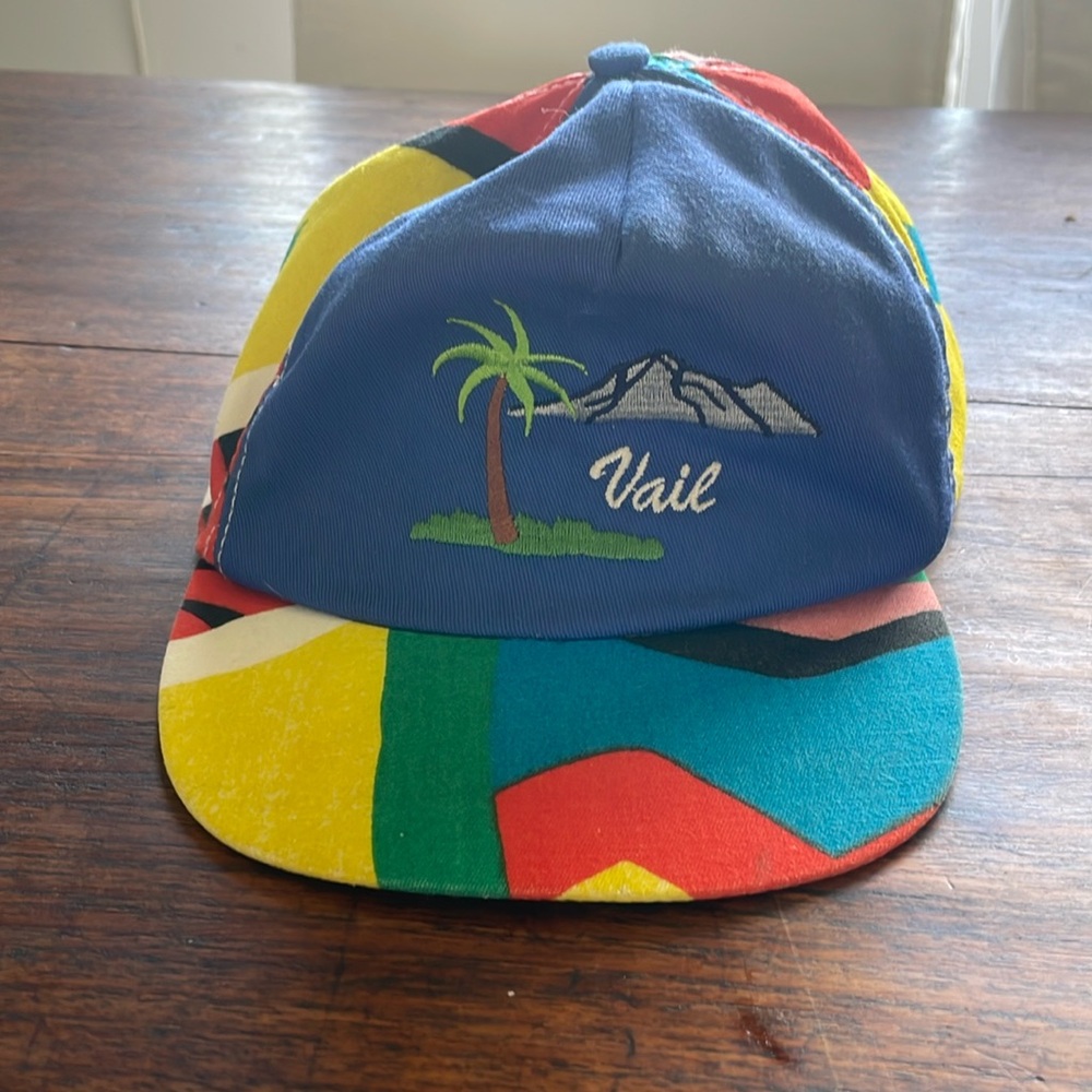 Vintage RARE Vail Colorado Mountain Palm Widebrim Hat 90’s